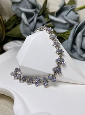 【BW宝石】蓝色坦桑石豪镶手链，带证书