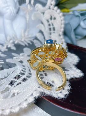 【BW宝石】彩宝锦囊活口戒，包含红宝石蓝宝石月光石等，带国际证