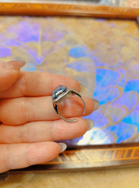 【BW古董】 artdeco时期德产古董藏收级别的纯净体托帕宝石戒指