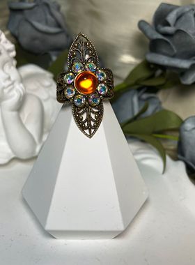 【BW中古】西德果子橘琉璃戒指，开口戒，款式稀有，很难得