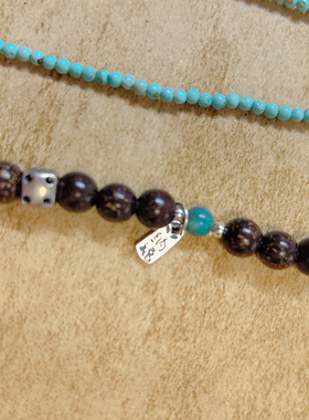 【BW宝石】天然南红转运珠配绿松石项链，AB款