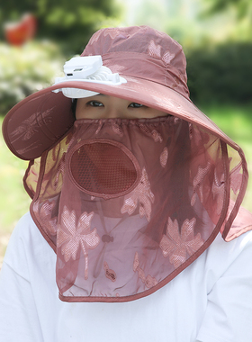 女士夏季大檐智能数显充电风扇帽