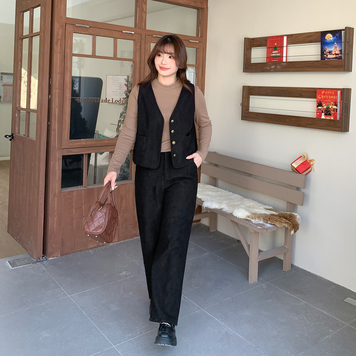 大码女装高腰显瘦直筒阔腿裤胖mm显瘦休闲裤木棉绒保暖长裤32302,淘宝优惠券,粉丝福利购,淘宝优惠卷