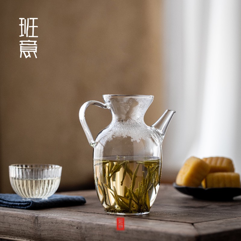 透明仿宋玻璃茶壶泡绿茶专用壶茶具小号泡茶冷水壶泡茶器家用单壶