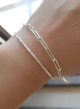 纯银流行链子女简约波光粼粼