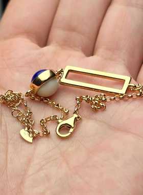 月成17+5cm镀金情侣手链白蜜蜡