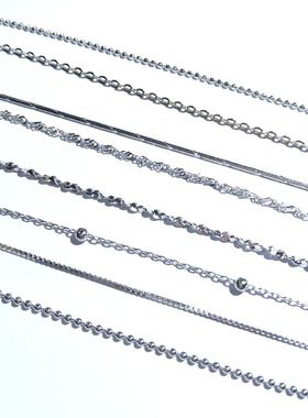 纯银细链月成925银素链女款