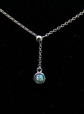 项链纯银蜜蜡原石欧泊吊坠