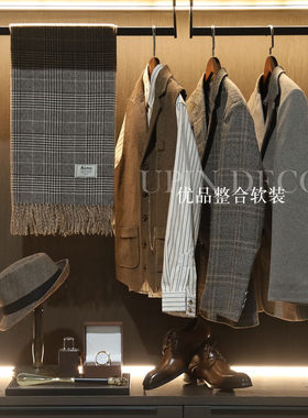 衣帽间摆件复古西装托盘套装饰品