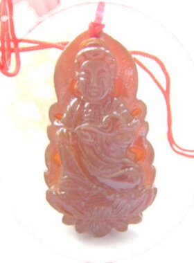 特价纯天然红玉髓如意水晶观音男挂件挂坠吊坠礼物A13-23