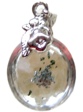 北国之春~纯天然绿幽灵925银镶嵌全包裹水晶吊坠挂坠女款A13