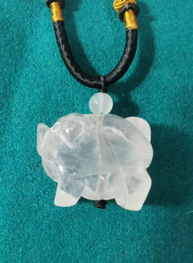 正品特价巴西纯天然白冰粉水晶生肖发财猪挂件挂坠吊坠男女款A24S