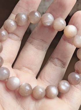 天然橙月光猫眼太阳石手串水晶手链男女清新简约一物一图A35