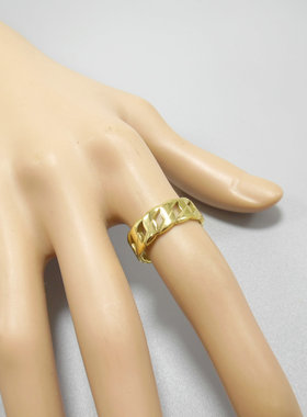 金色戒指钛钢镀麻花欧美不易链条