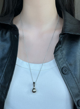 小众设计ins风酒瓶项链铜镀银