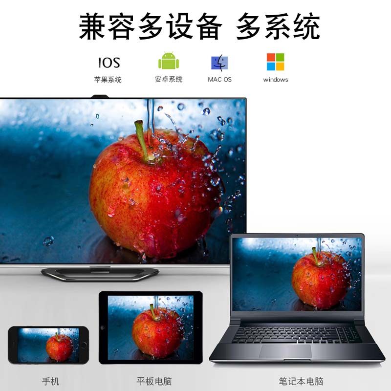 同屏器有线+无线手机连接电视投影仪高清电脑投屏vga显示器AV视频