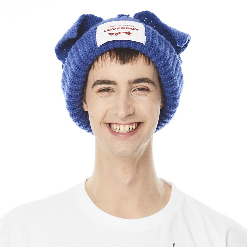 现货 Charles Jeffrey Loverboy CEB 明星同款猪猪猫耳针织毛线帽 - 图0