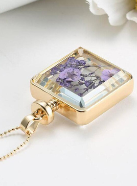 标本干花日韩风森系玻璃情侣吊坠