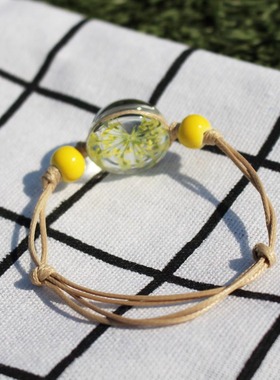 植物标本干花森女系玻璃韩版手链