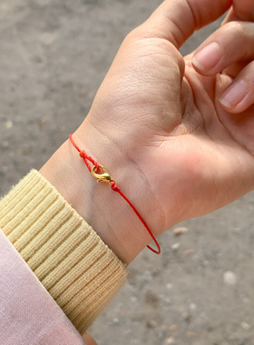 原创设计哪吒色系火焰极细手绳本命年红绳手绳链手工编织绳子手链