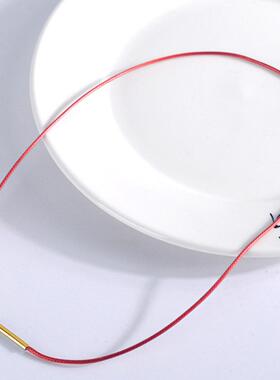 细绳子吊坠挂绳女 小皮绳黑色项链绳 黑绳编织锁骨链红绳编绳女款