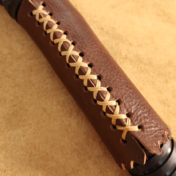 复古头层真牛皮台铃雅迪小牛通用电动车摩托车手把套改装配件吸汗 - 图0