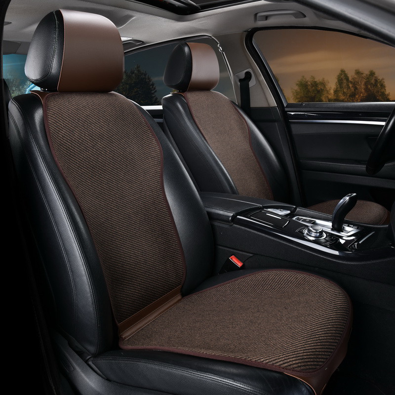 新款金钱麻汽车免绑坐垫四季通用简约小蛮腰透气防滑五座座垫