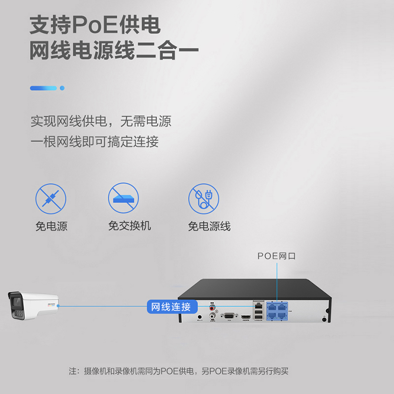 海康威视400/600万臻全彩监控摄像头3T47WDV2-LU/POE录音室外防水-图1