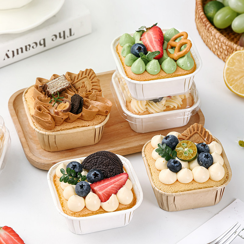 纸杯蛋糕模具方形带盖一次性面包烘焙纸托蛋糕枣糕包装盒专用耐烤,淘宝优惠券,粉丝福利购,淘宝优惠卷