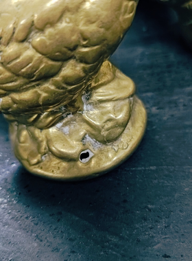 中古黄铜鸟造型装饰摆件孤品