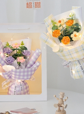 毛线编织情人节礼物520生日成品花束礼品女生生日礼物KE0122