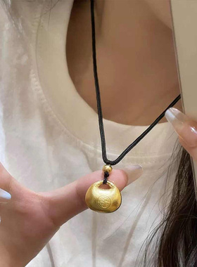 新款爆款胖福小胖福吊坠新中式锁项链福字送女友礼物