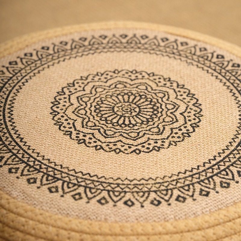 黄棉绳蒲团坐垫家用地上客厅榻榻米垫子加厚飘窗卧室拜佛圆形坐墩,淘宝优惠券,粉丝福利购,淘宝优惠卷