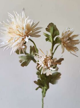 仿真花 金盏菊 秋色植绒蟹爪菊家居软装饰婚庆布景龙爪菊摆件假花