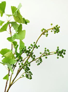 高质绿色银杏叶仿真花装饰摆件