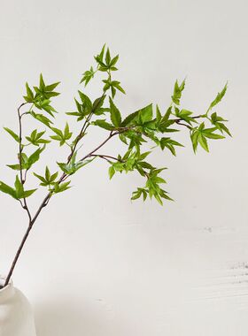 仿真红枫叶树枝装饰秋季摆放花艺枫树叶造景工程红色鸡爪枫假树叶