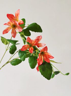 高品质铁线莲仿真花淡紫色花艺设计假花家居装饰摄影道具婚礼花束