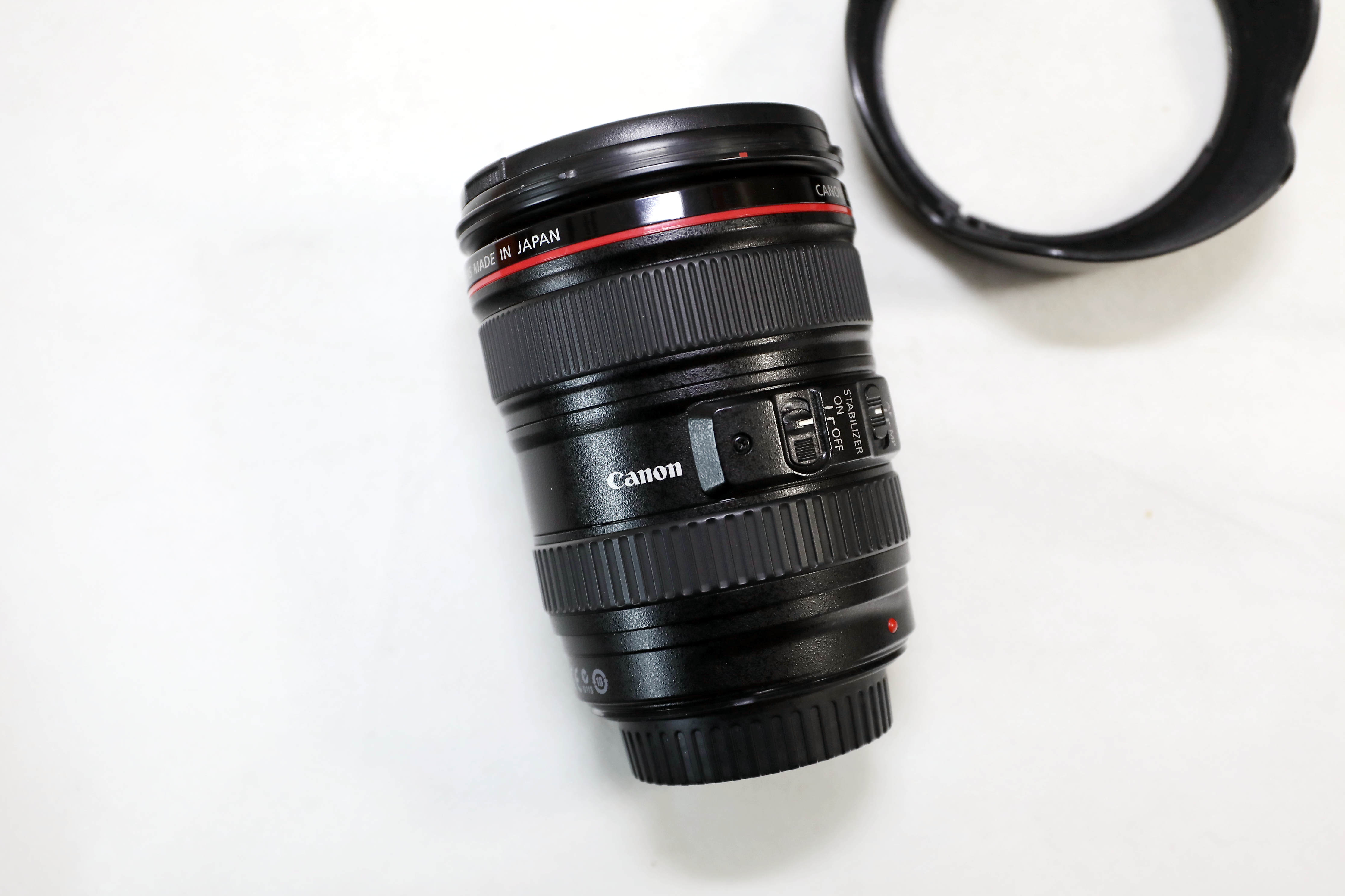 很新佳能EF24-105mm f4L is防抖红圈挂机镜头一代实物图-图1