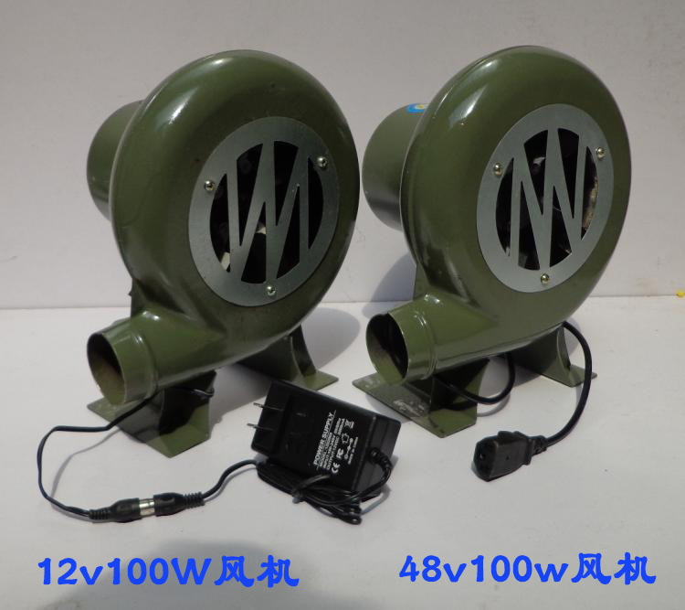 12V电动鼓风机烧烤小型 220V调速交直流鼓风机家用30W60W100W-图1