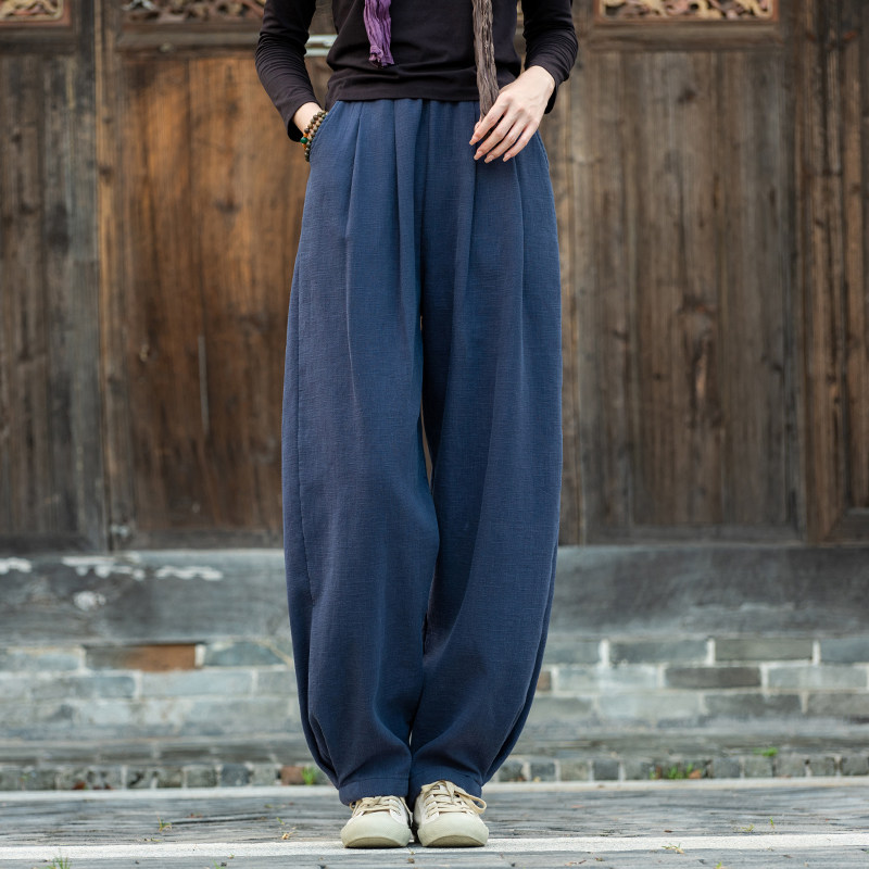 秋冬加绒太极裤女 加厚棉麻太极服装灯笼裤武术裤晨练裤打坐裤,淘宝优惠券,粉丝福利购,淘宝优惠卷