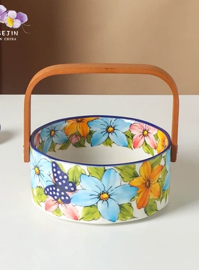 水仙花系列 木柄果篮