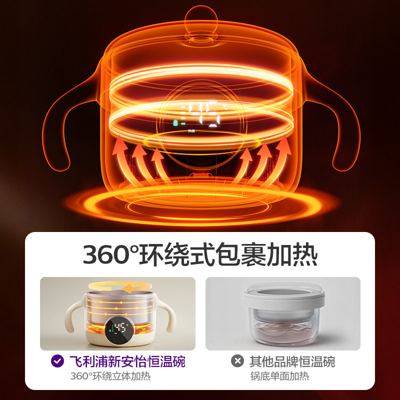 飞利浦新安怡宝宝恒温碗儿童专用智能加热电子充电婴儿保温辅食碗,淘宝优惠券,粉丝福利购,淘宝优惠卷