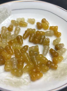 天然黄金丝玉通孔小葫芦散珠