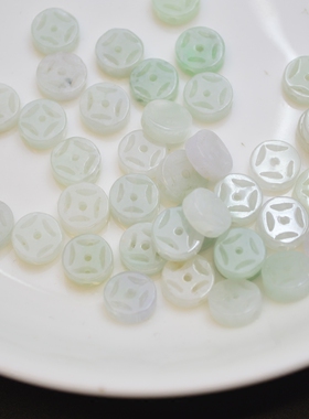 diy天然手编玉石金钱扣一份价