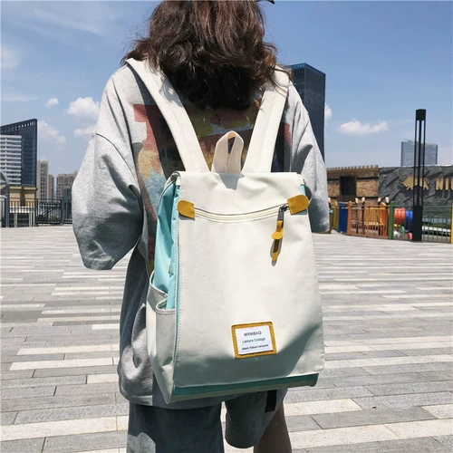 Трендовая брендовая универсальная вместительная и большая сумка, школьный рюкзак, ткань оксфорд, в корейском стиле, подходит для студента