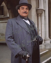 Great detective Polo David Suchet David Suchet Signature photo attached to photo frame #1