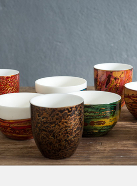 大漆瓷杯 茶杯 茶道 待客 非遗手作 一物一拍 犀皮漆器