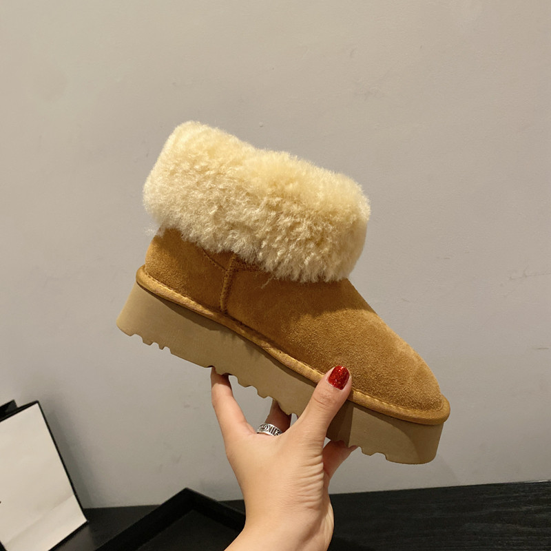 2025冬季新款磨砂牛皮一脚套羊毛加厚两穿女松糕厚底保暖雪地靴,淘宝优惠券,粉丝福利购,淘宝优惠卷