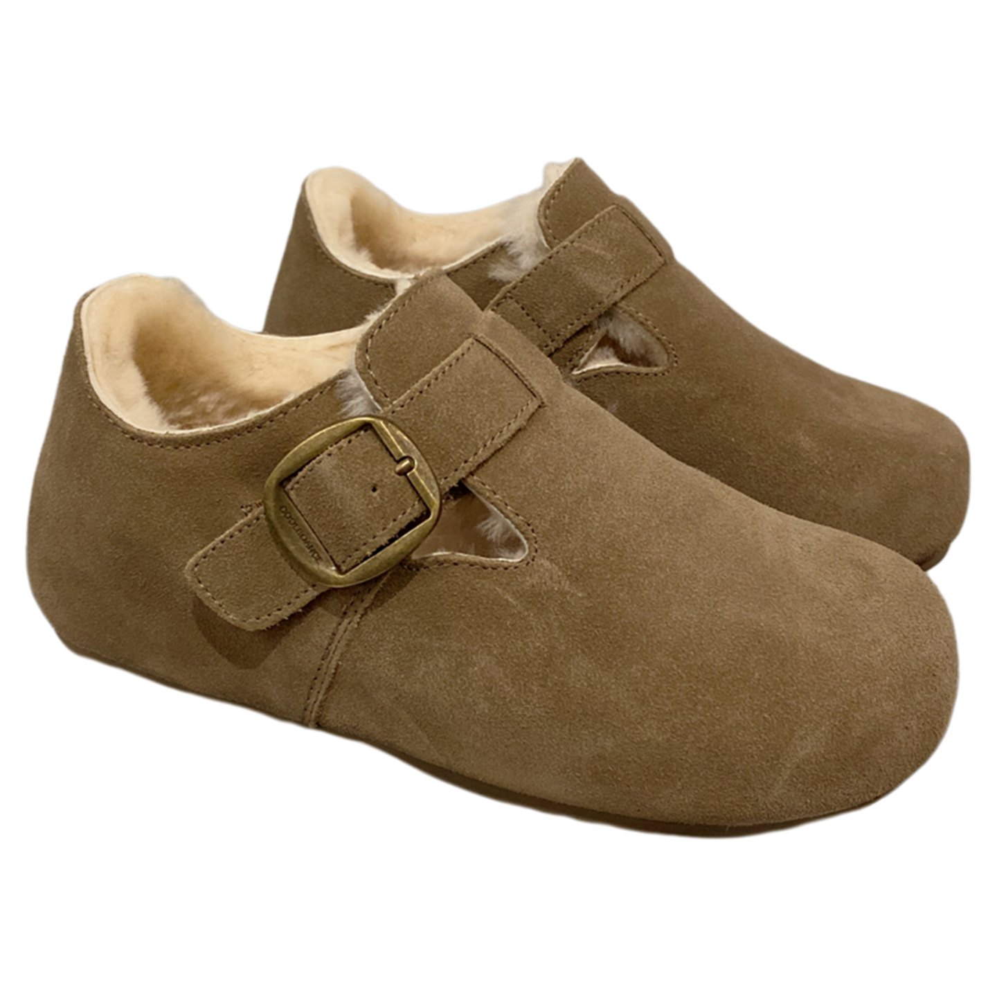 2025年新款磨砂牛皮内增高加厚保暖勃肯鞋女皮带扣复古圆头毛毛鞋,淘宝优惠券,粉丝福利购,淘宝优惠卷