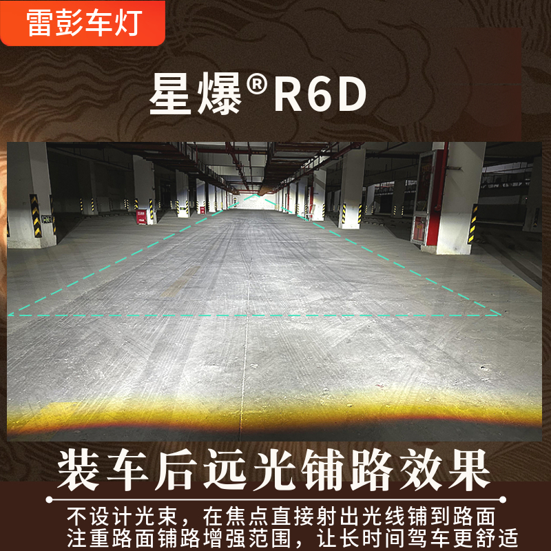 R6D星爆矩阵激光LED三光透镜48W低功率配光设计性能更优补光铺路 - 图2